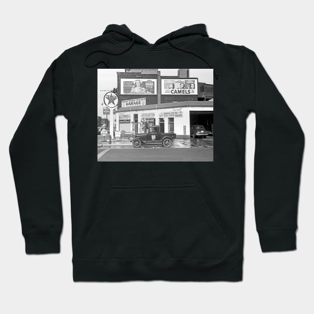 Indian Trails Garage, 1940. Vintage Photo Hoodie by historyphoto